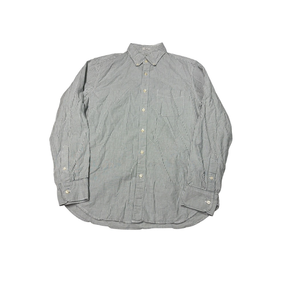 J.Crew Classic Broken-in Oxford Shirt Mens Medium Green White Stripe Button Down